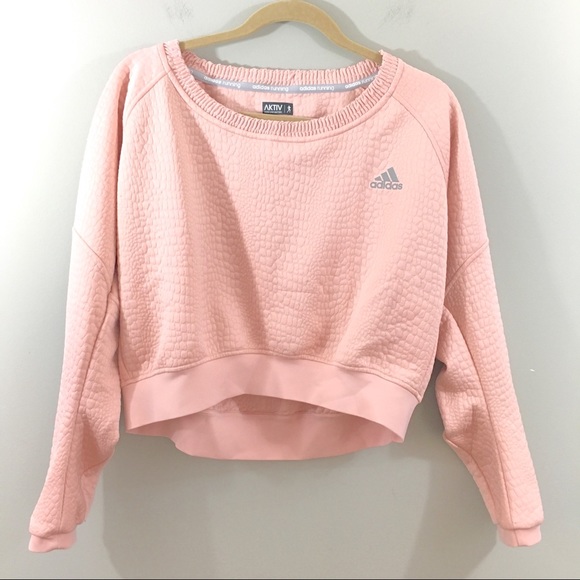 adidas running cropped pullover hoodie